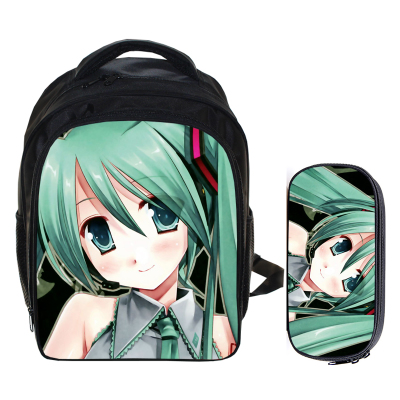 13″Hatsune Miku Backpack School Bag+pencil case - Baganime