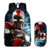 16Iron Man Backpack School Bag+pencil case