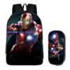 16Iron Man Backpack School Bag+pencil case