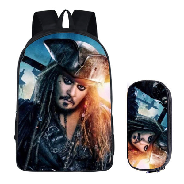 16Pirates Of The Caribbean Backpack School Bag+pencil case