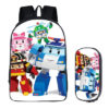 16Traffic Safety With Poli Backpack School Bag+pencil case