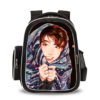 16‘’BTS Backpack School Bag Black Big Side Bag