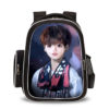 16‘’BTS Backpack School Bag Black Big Side Bag