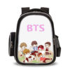 16‘’BTS Backpack School Bag Black Big Side Bag