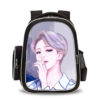 16‘’BTS Backpack School Bag Black Big Side Bag