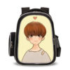 16‘’BTS Backpack School Bag Black Big Side Bag