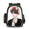 16‘’BTS Backpack School Bag Black Big Side Bag