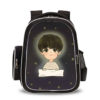 16‘’BTS Backpack School Bag Black Big Side Bag