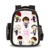 16‘’BTS Backpack School Bag Black Big Side Bag