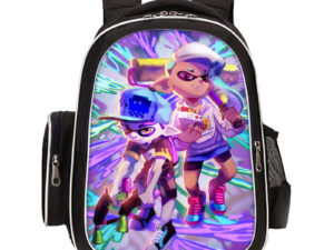 16‘’Splatoon 2 Backpack School Bag Black Big Side Bag