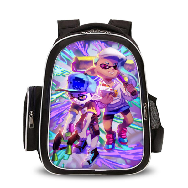 16‘’Splatoon 2 Backpack School Bag Black Big Side Bag