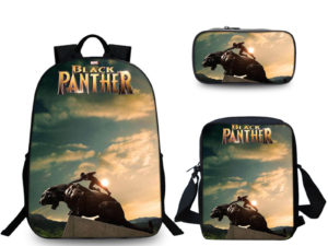 16″Black Panther Backpack School Bag Combo