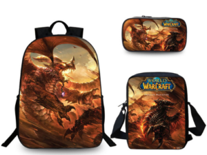 16″World of Warcraft WOW Backpack School Bag Combo