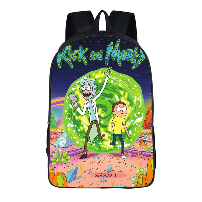 16″Rick and Morty Backpack School Bag - Baganime