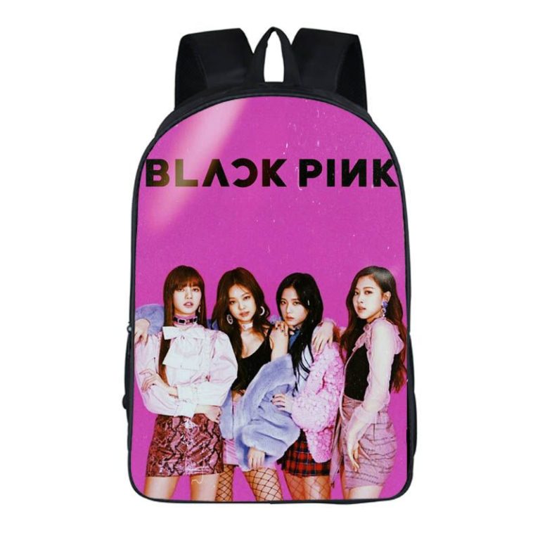 16‘’Black Pink Backpack School Bag – Baganime