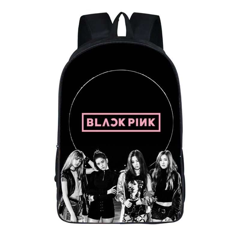 16‘’Black Pink Backpack School Bag - Baganime