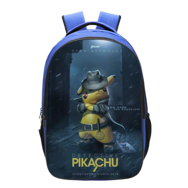 16pokémon Detective Pikachu Backpack School Bag Blue