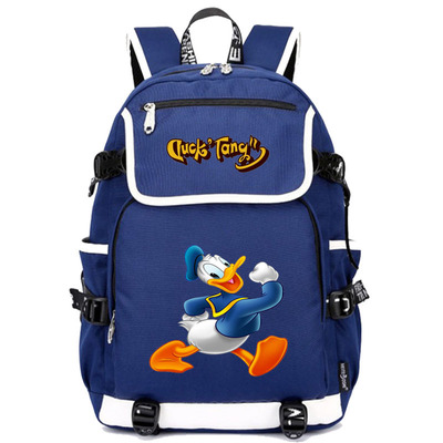 18“Donald Duck USB Backpack School Bag Black Red Blue - Baganime