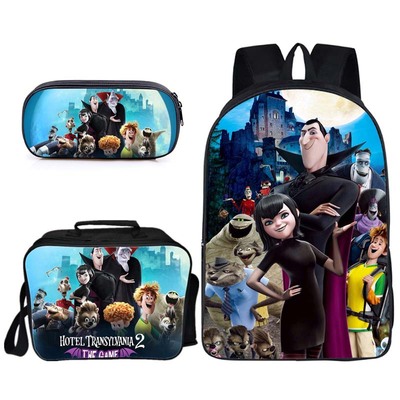 16″Hotel Transylvania Backpack School Bag+Lunch Bag+Pencil Bag - Baganime