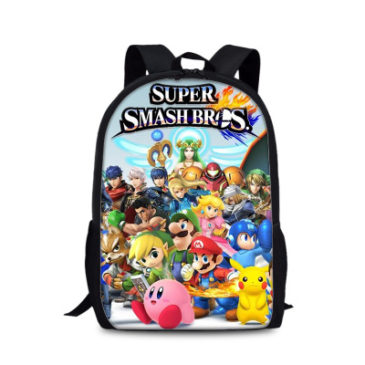 18‘’Super Smash Bros Backpack School Bag Black – Baganime