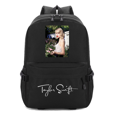 18“Taylor Swift Backpack School Bag Black Red Blue - Baganime