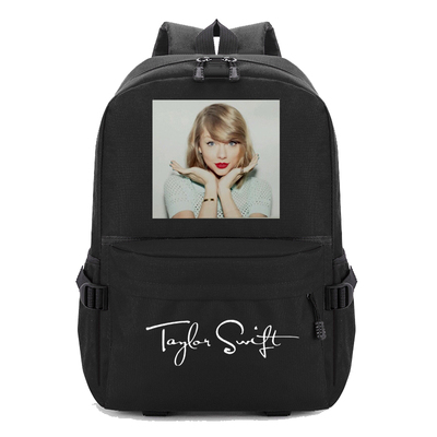 18“Taylor Swift Backpack School Bag Black Red Blue - Baganime