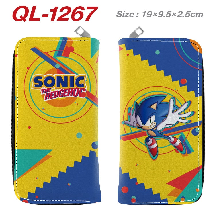 Sonic the Hedgehog Full Color Zipper Wallet Wallet Clip Long Wallet ...