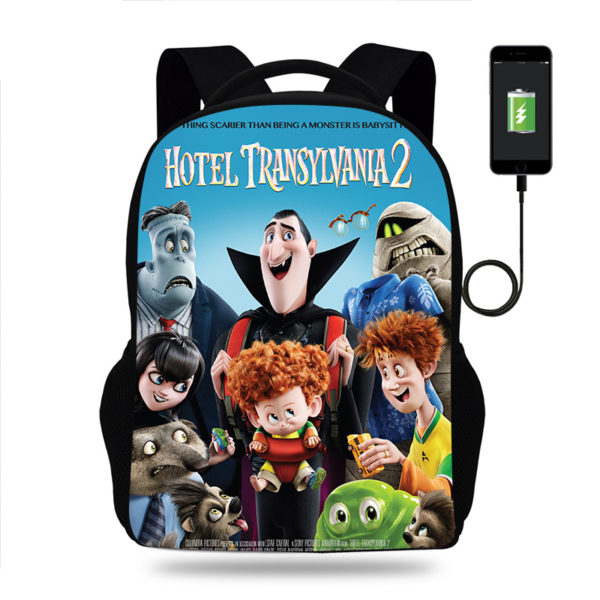 18 Inch Hotel Transylvania Backpack School Bag Black - Baganime