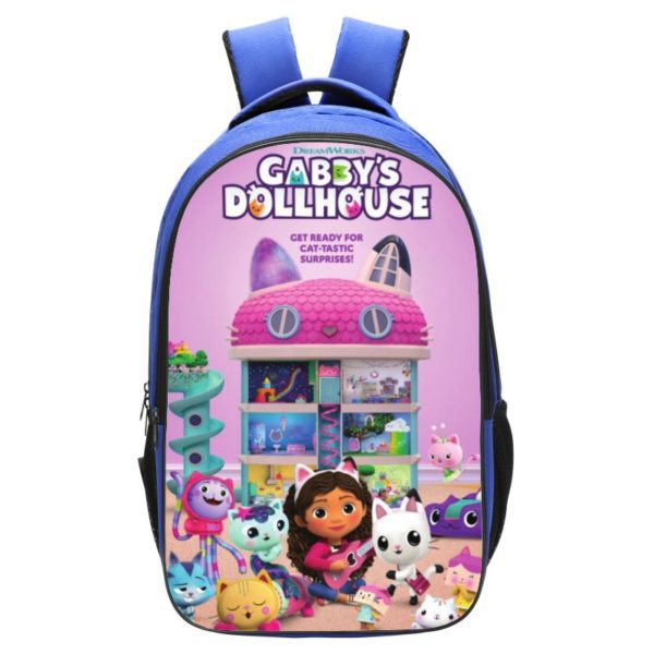 Gabbys Dollhouse Backpack School Bag Blue Baganime