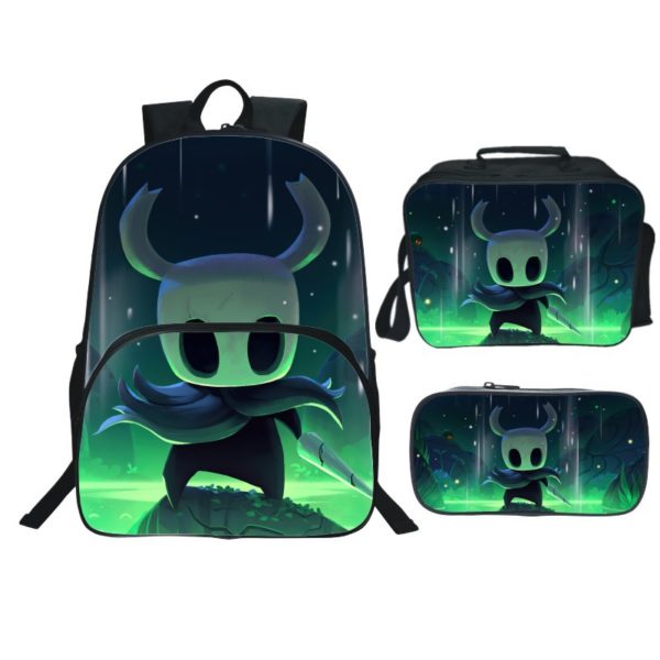 16 Inch Hollow Knight Backpack School Bag+Lunch Bag+Pencil Bag - Baganime