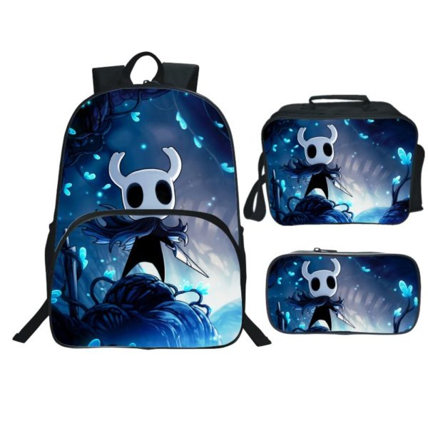 16 Inch Hollow Knight Backpack School Bag+Lunch Bag+Pencil Bag - Baganime