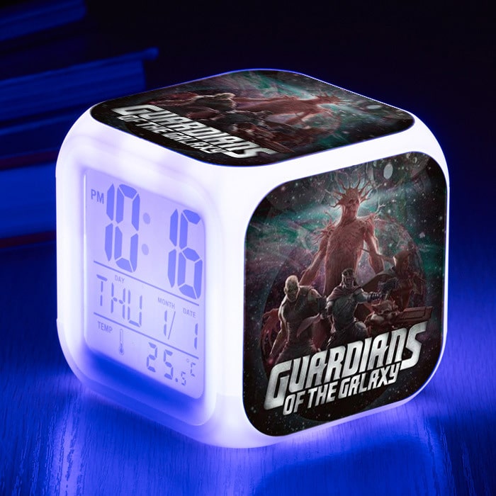 Guardians of the Galaxy Alarm Clock Led Light 7 Color Change Electronic