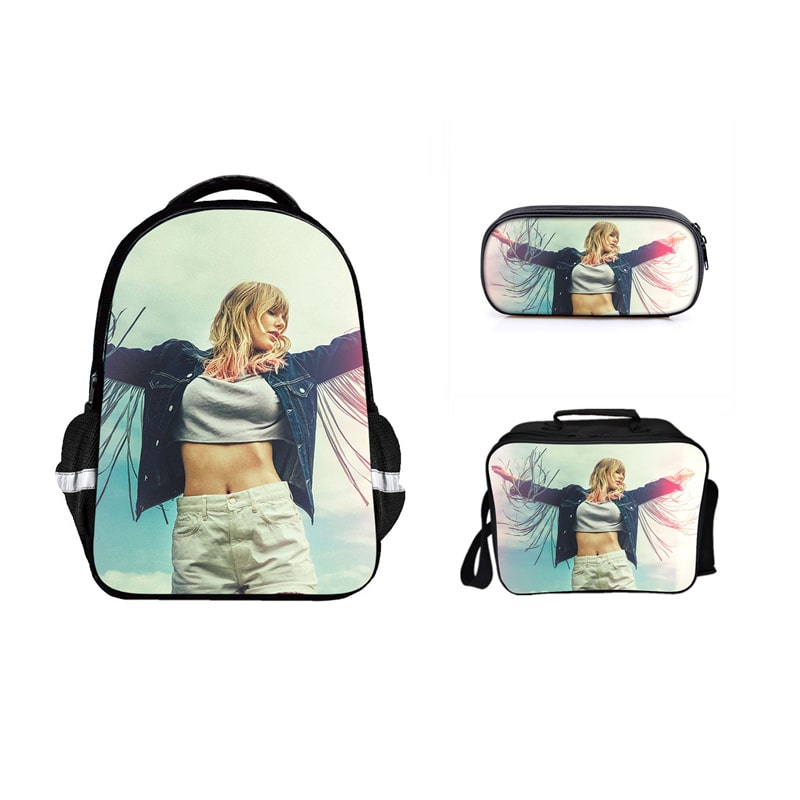 16 Inch Taylor Swift Backpack School Bag+Lunch Bag+Pencil Bag - Baganime