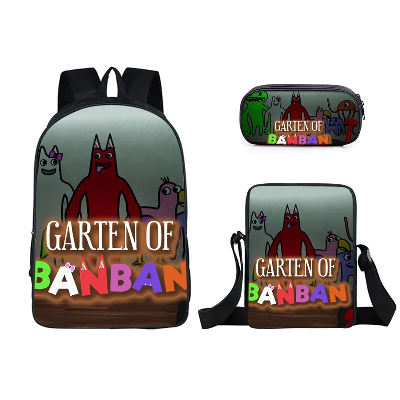 16 Inch Garten Of Banban Backpack School Bag+Messenger Bag+Pencil Bag ...