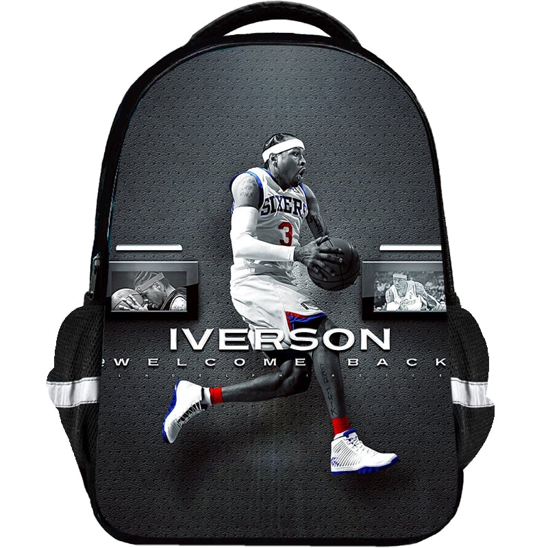 Allen Iverson Backpack Kids Youth Student High Capacity Waterproof School Bag 15 